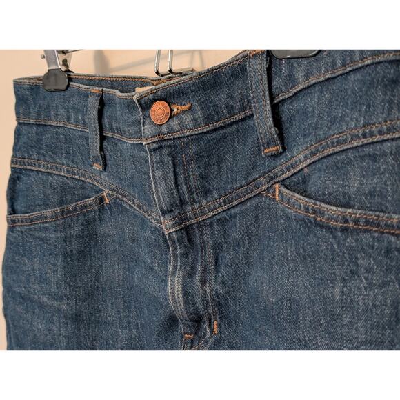 Madewell Stretch Denim Western Yoke Detail A-Line Skirt Sz 28 Cowgirl Aesthetic - Picture 5 of 9